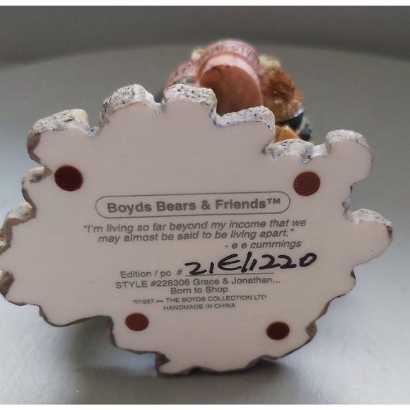 Boyds Bears & Friends, Style # 228306, Grace and Jonathan...Born to shop,... - Picture 7 of 7
